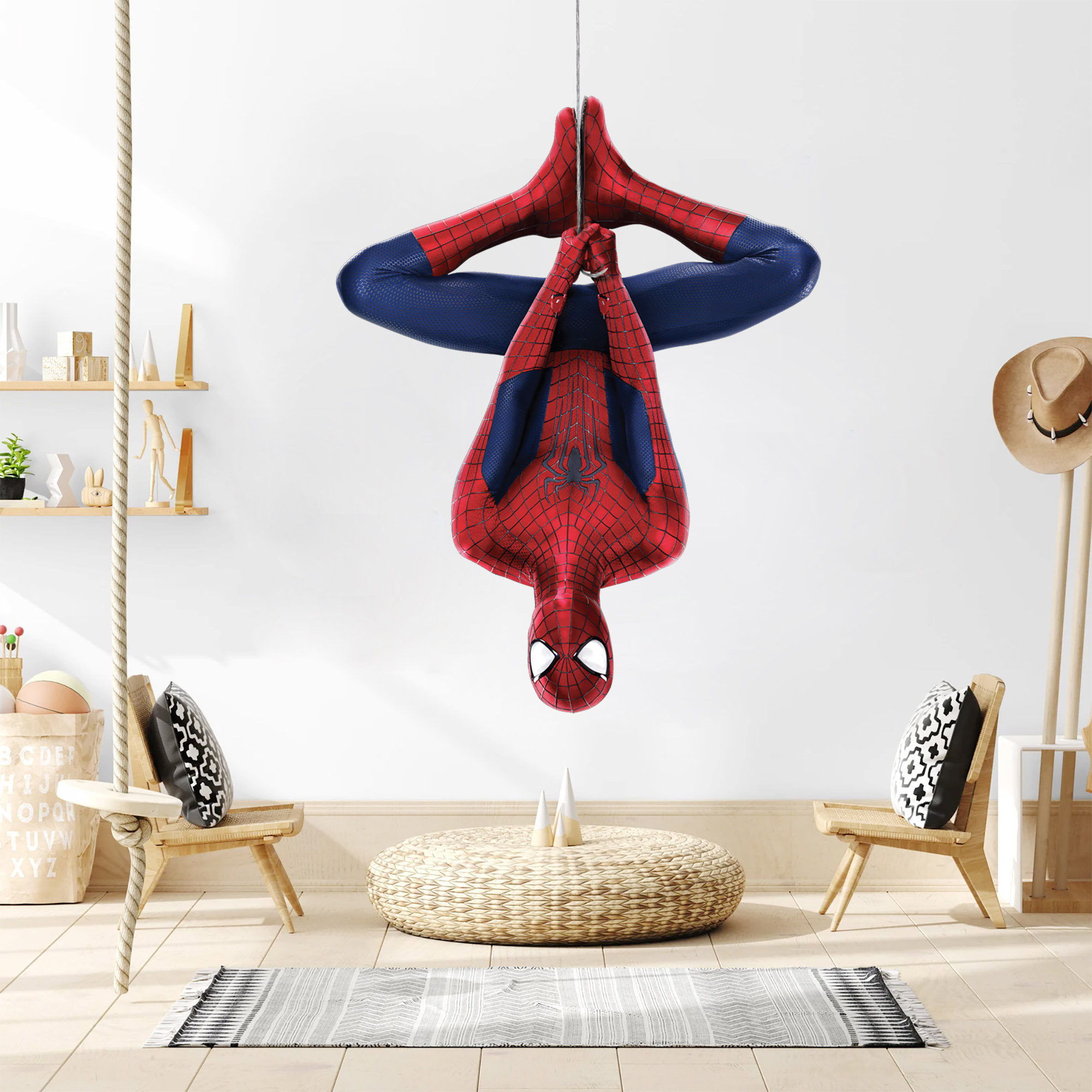 Kawaii Spider-Man Hanging Upside Down Fabric