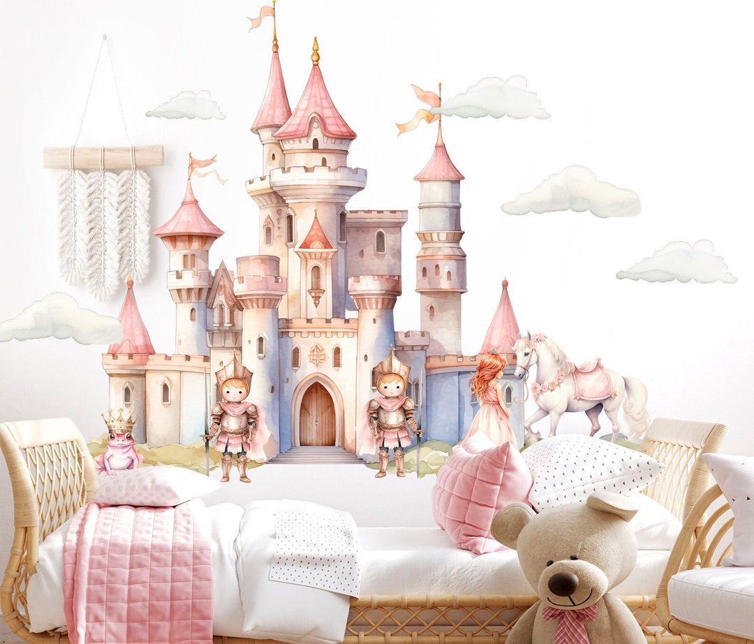 Enchanting Princess Castle Wall Decal Set - Gallant White Horse,frog ...