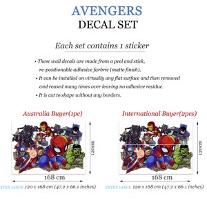 Canvaspuzzle Superhero Wall Decal Sticker – Hulk, Spider-Man, Iron Man, Captain America – Removable Fabric, Multicoloured For Kids Room