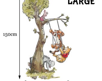 Winnie the Pooh Tree Swing Wall Decal | Nursery Room Decor