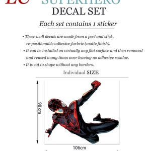 Spider-Man Wall Flip Jumping Wall Decal Boy's Bedroom Decor BR255 C Large(90x106) cm