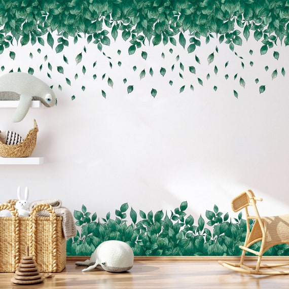 Tropical Jungle Plants Wall Decals, plastic-free kids room decor