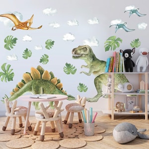 DINO ジュラシック・ワールド 先史時代 恐竜 アドベンチャー ウォールデカール - 男の子の部屋へのギフト - BR165
