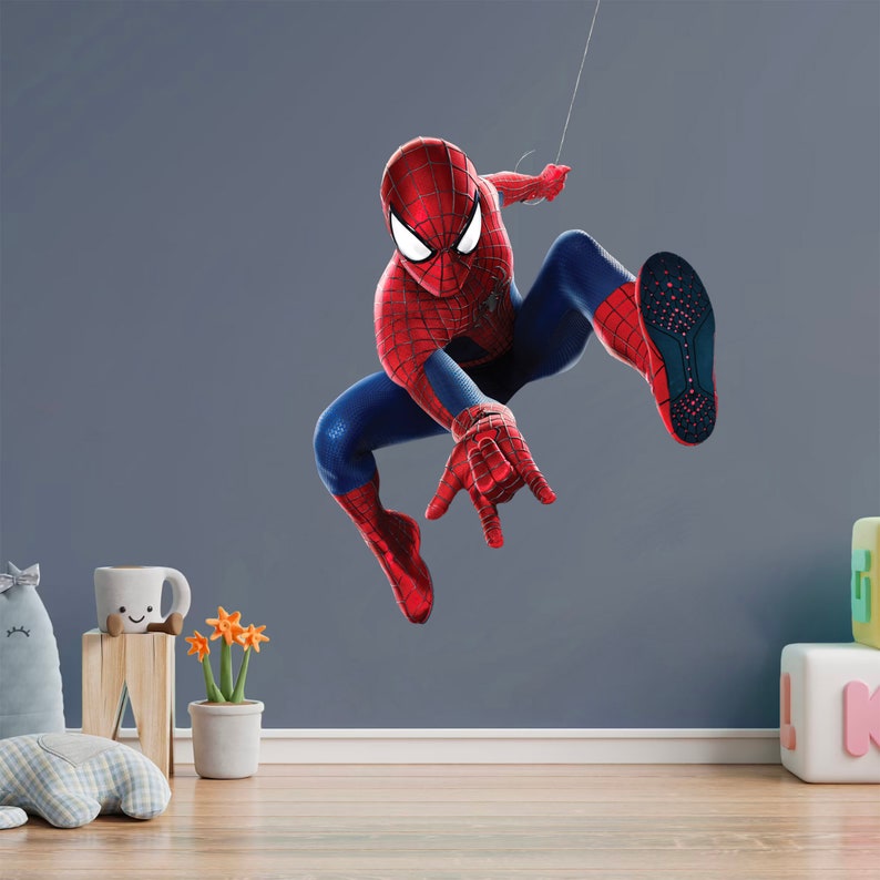 Spider-Man Wall Flip Jumping Wall Decal Boy's Bedroom Decor BR255 image 2