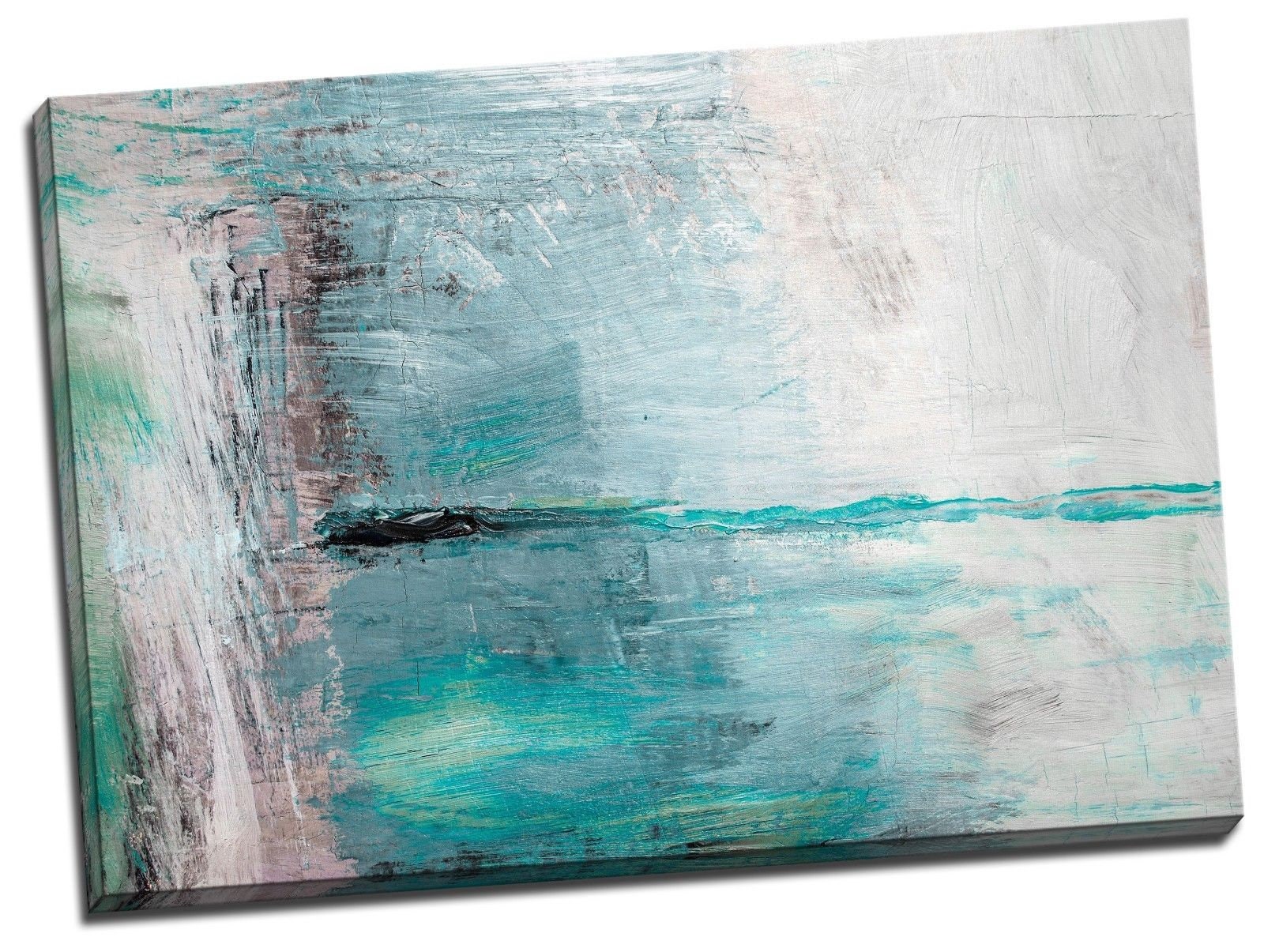 Abstract Blue Framed Canvas Wall Art Print Ready to Hang Etsy Australia