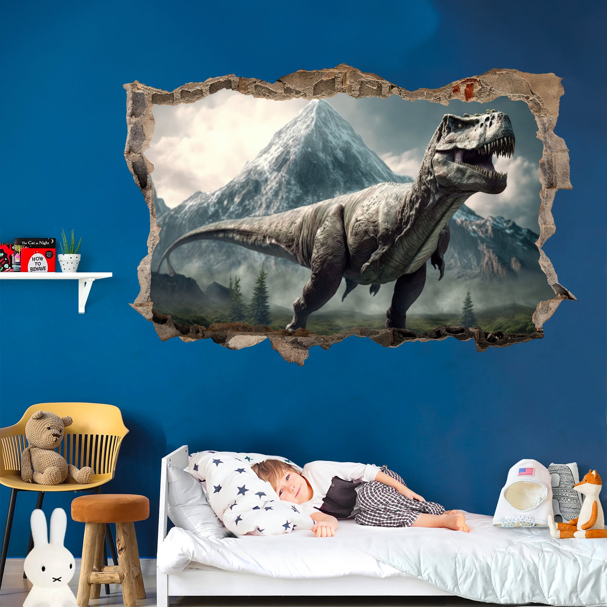 Placa Decorativa Para Interruptor De Luz - Diseño T-Rex Jurassic Sunset, Plástico Duradero, Universal