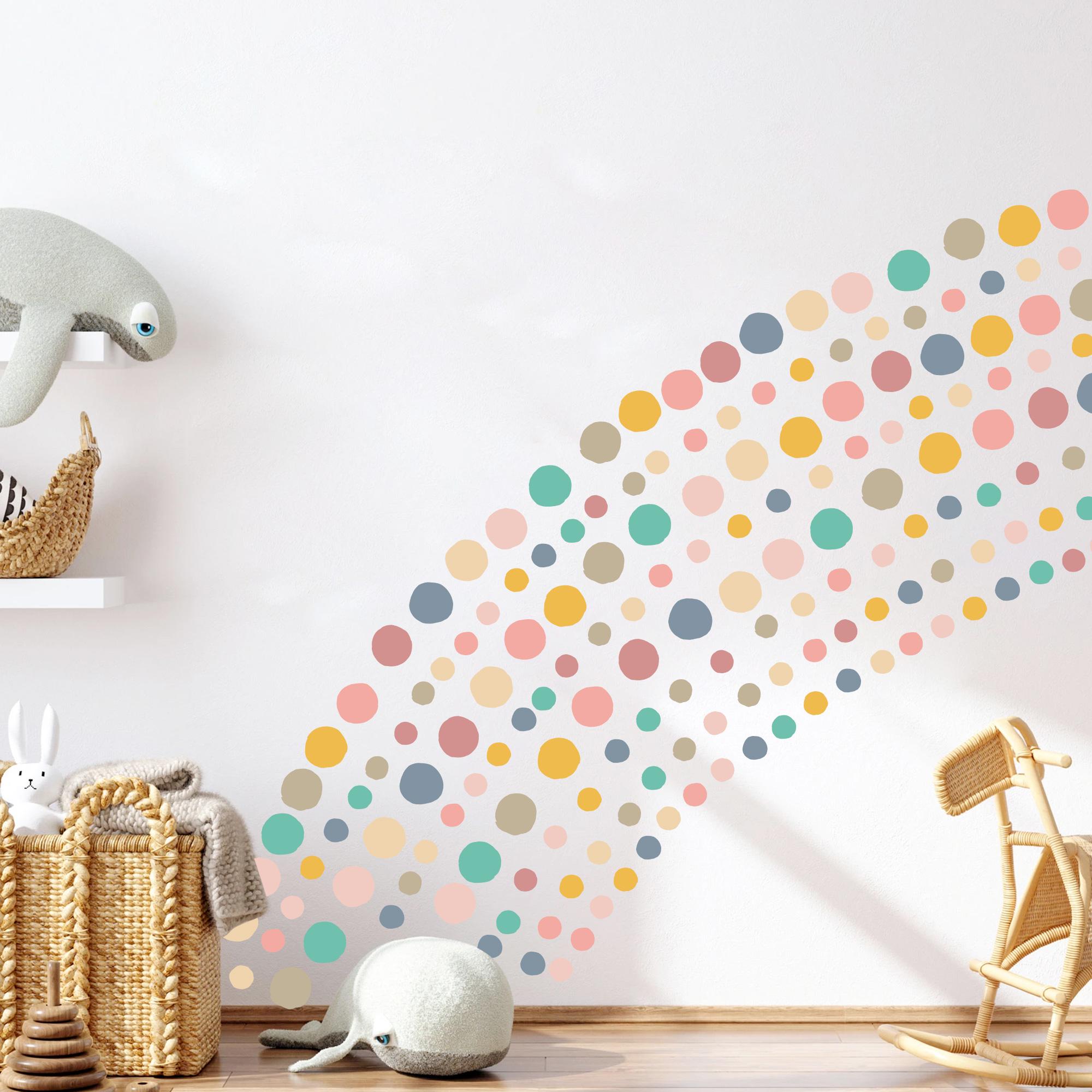 Boho Polka Dot Wall Decals – Neutral Nursery Fabric Stickers - Etsy