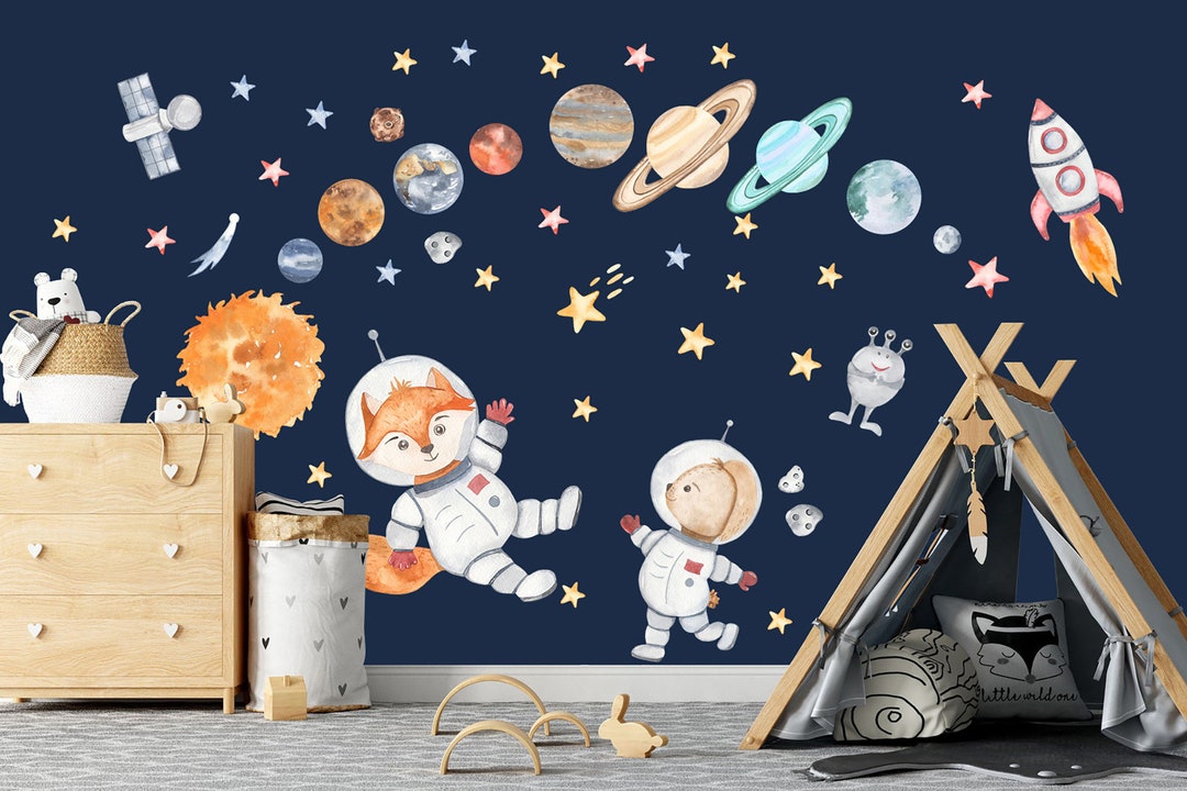 Solar System Astronaut Outer Space Rocket Planets Earth Asteroids ...