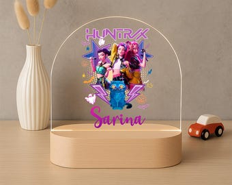 Lampka nocna LED K-Pop Demon Hunter Anime z niestandardową nazwą, lampa dla dzieci - K-Pop 6 LED