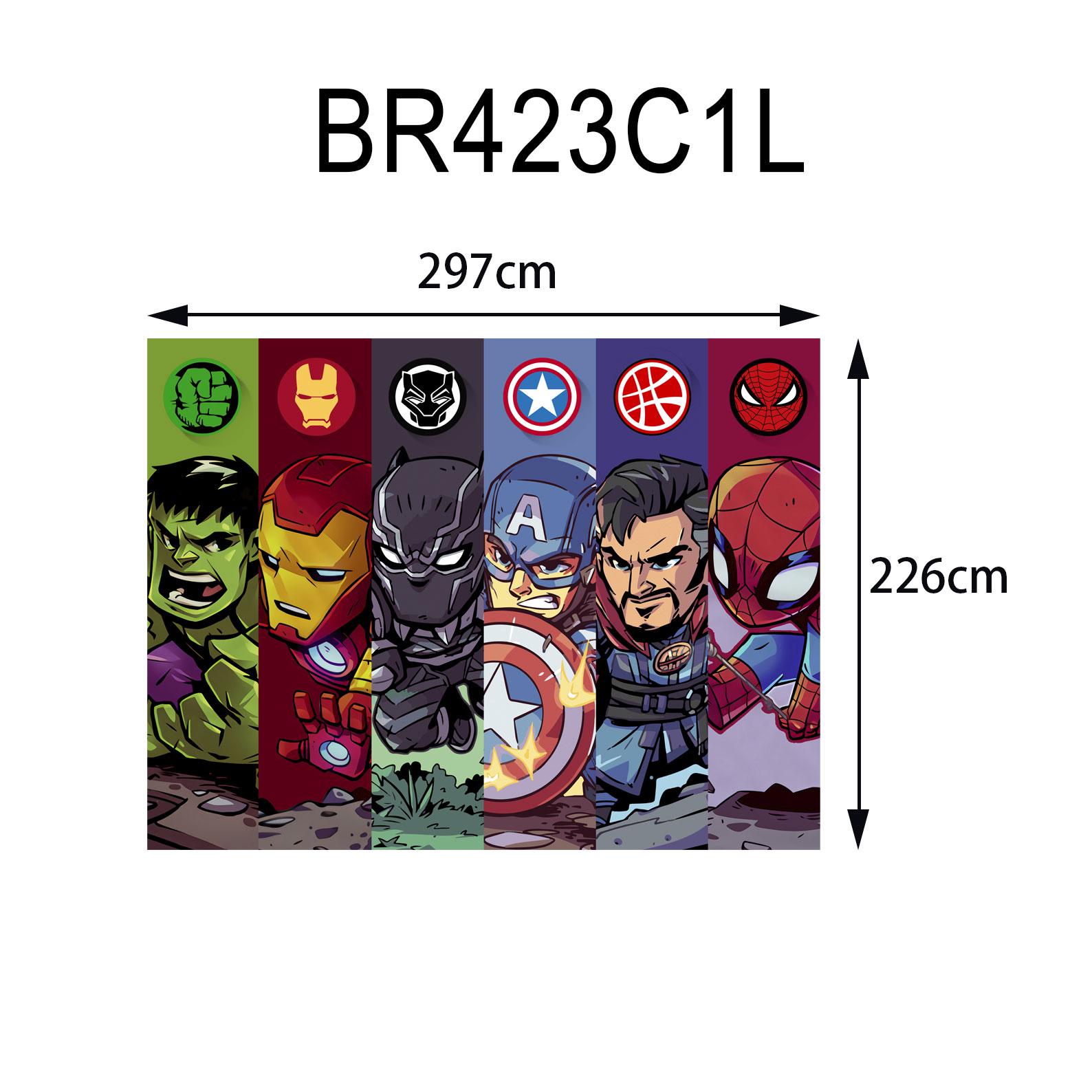 Cartoon Superheroes Banner - Iconic Logos and Portraits - BR423 - Etsy ...