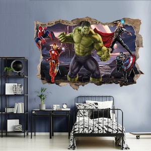 Avengers Superhero Wall Decal Avengers Assemble: Dynamic 3D Stickers - Removable Peel and Stick - SP013