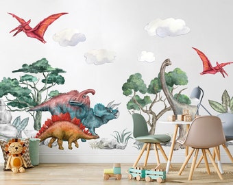 Jurassic Park Stegosaurus Brachiosaurus Triceratops Dinos Wall Decal - BR153