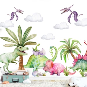 Jurassic Park Prehistory Tyrannosaurus Rex Coconut Tree Dinosaur Paradise Wall Decal - Peel and Stick - BR401