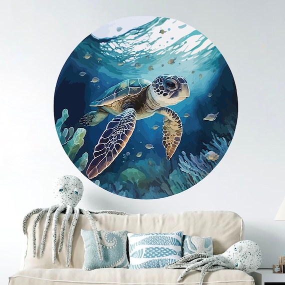 Amaonm Creative 3D Ocean Tortoise Wall Sticker Removable Under The Sea Animal Wall Decals Sea Turtle Peel And Stick Decor For Kids Baby