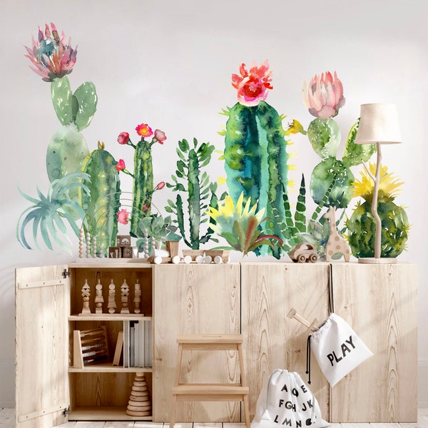 Cactus Wall Decal Etsy