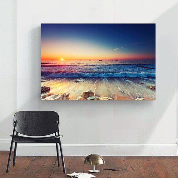 Ocean Sunrise Sunset Australia  photo Framed Poster Canvas  Print Beach 