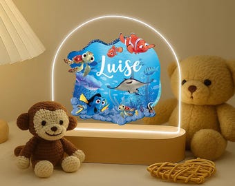 Personalized  Nemo Name Wall Decal | Ocean Nursery Sticker | Baby Room Decor | Custom Vinyl Kids Name Sign | Blue Sea Animal Art