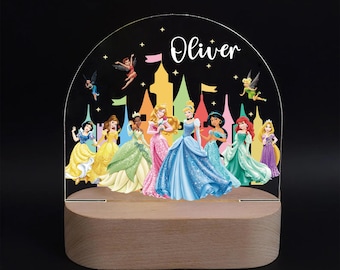Custom Princess Night Light – Personalized Nursery Decor, Fairy Tale Castle-LED006
