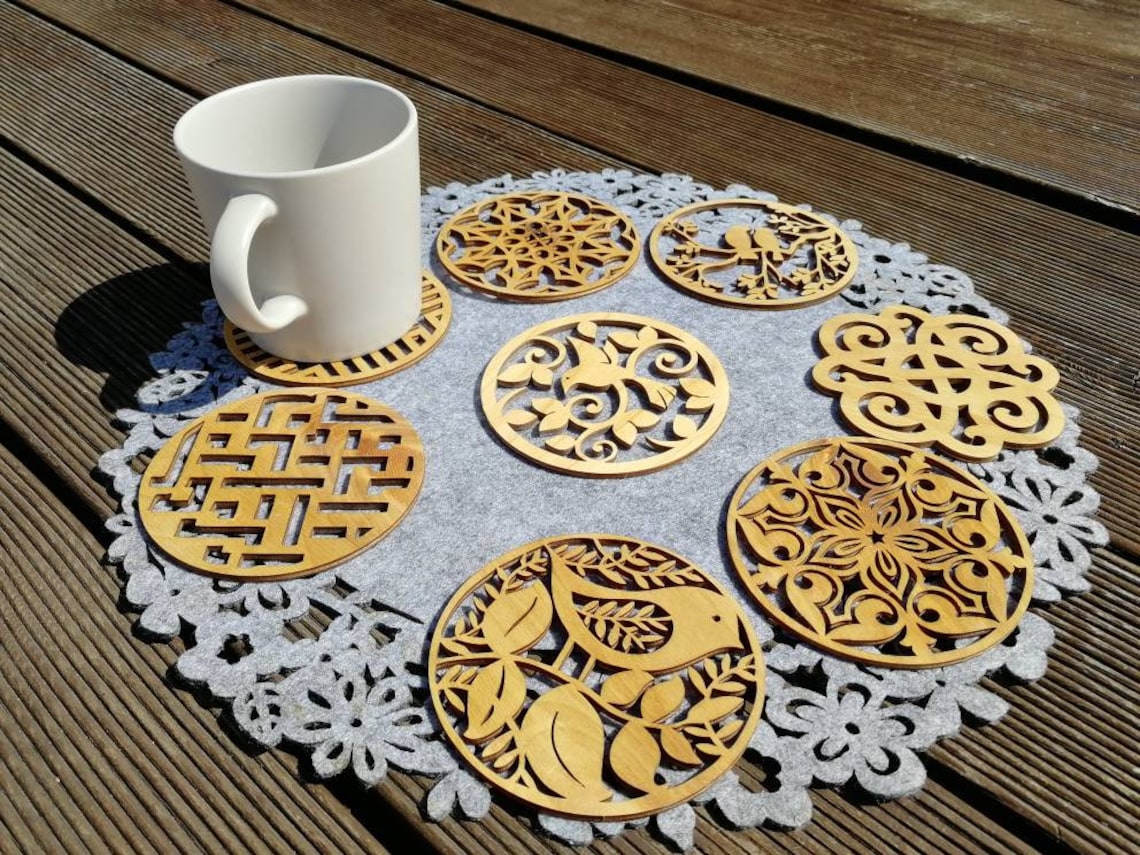 Wooden Coaster / Laser Cut Coasters/ Drink Coaster/New Home Etsy