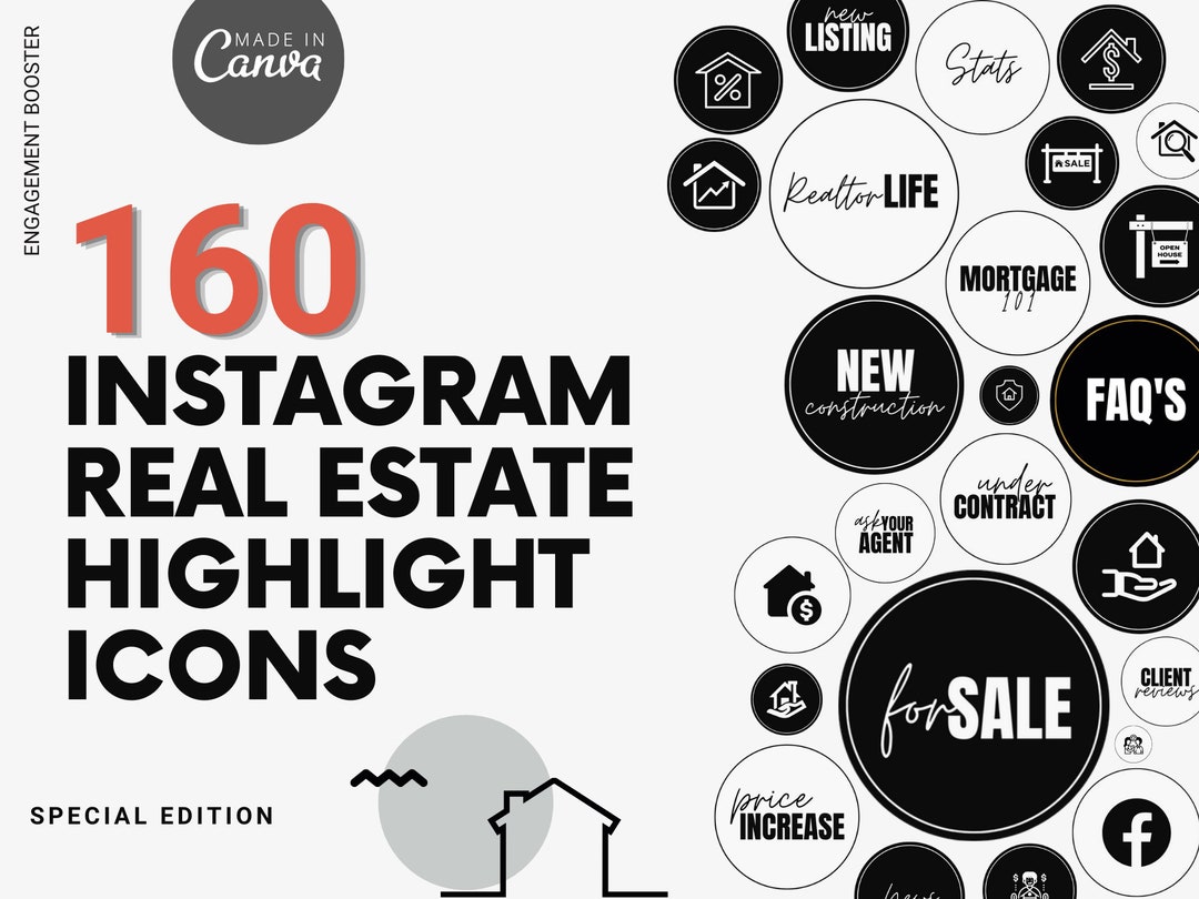 160 Real Estate Instagram Highlight Icons for Canva | 160 Realtor ...