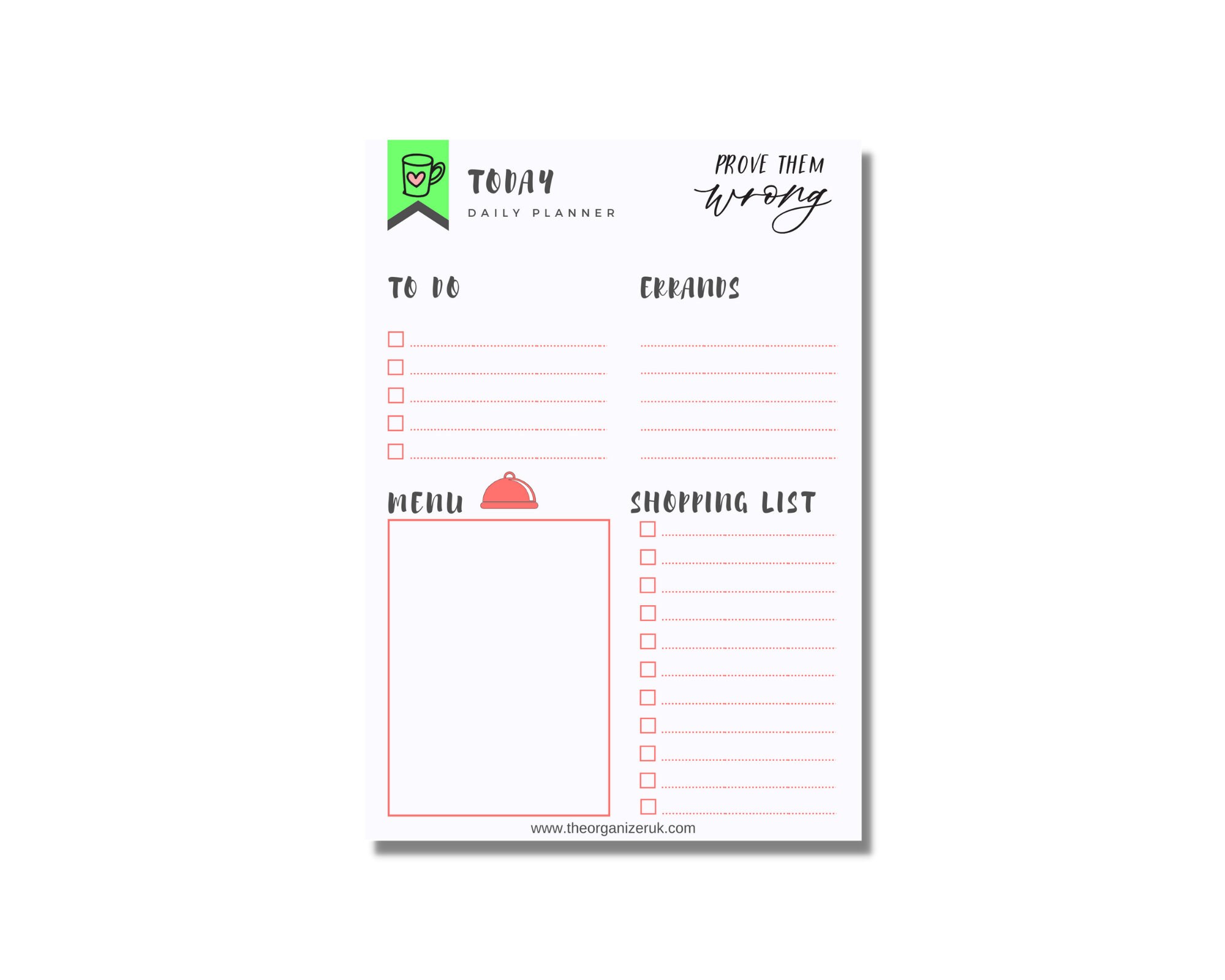 Daily Planner Desk Planner Printable Planner to Do List Student Planner