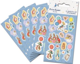 Peter Rabbit Party Stickers, Loot Bag Fillers (6 Sheets)
