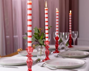 ヴィンテージ レッド フラッシュ ガラス つまようじホルダー