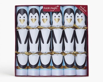 Racing Penguin Large Handmade Luxury Christmas Crackers (6 Pack)