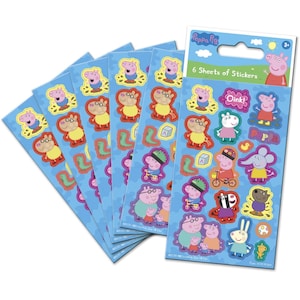 Peppa Pig Blue Party Stickers Perfect for Loot Bag Fillers (6 Sheets)