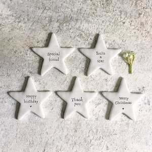 Mini Porcelain Star Token, Keepsake Birthday Gift, Friends and Family Gift, Special Friend, Star, Thank you
