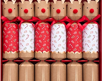 Reindeer Large 12" Christmas Crackers (6 Pack)