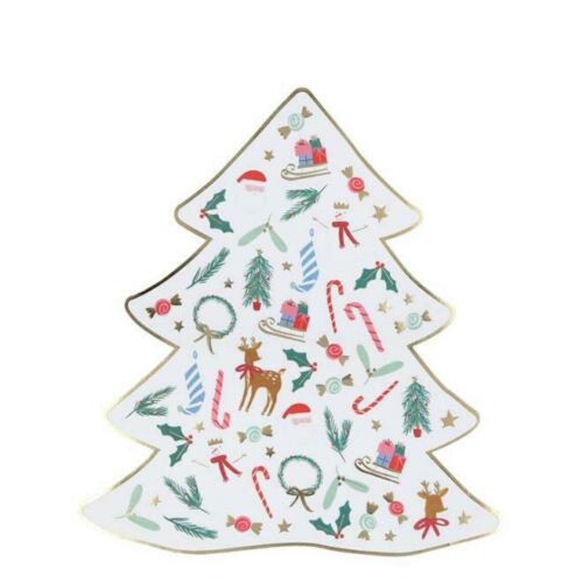 MERI MERI Christmas Tree Gold Foil Mini Stickers with Santa Etsy