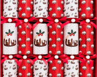 Christmas Pudding Large 12" Christmas Crackers (6 Pack)