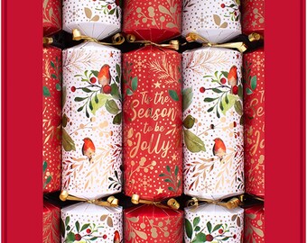 Red Robin  Family 14" Christmas Crackers (10 Pack)