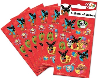 Bing Party Stickers Perfect for Loot Bag Fillers (6 Sheets)