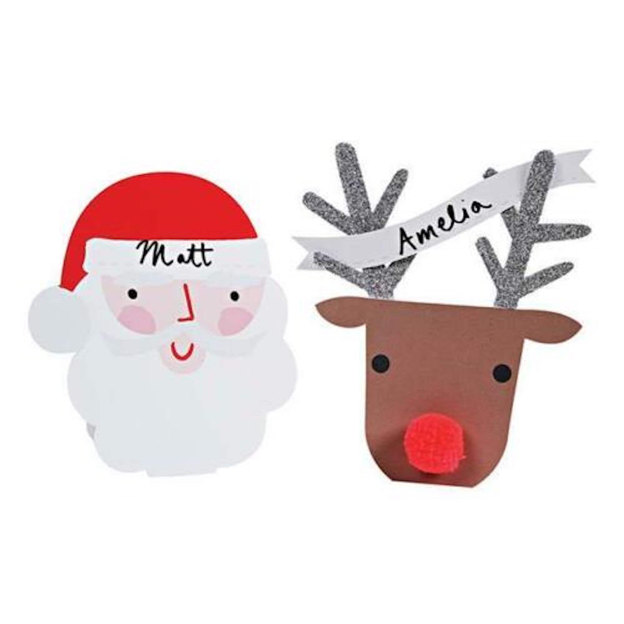 MERI MERI Christmas Dinner Santa and Reindeer Place Card Etsy