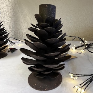 Pair of Pine Cone Rust Antique Effect Candleholders 11cm - Etsy