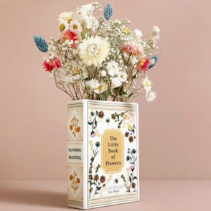 Vaso in ceramica a forma di libro di fiori, regalo di compleanno, ricordo