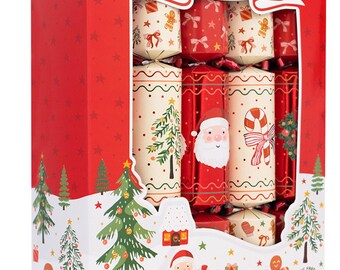Gingerbread & Santa Family 12" Christmas Crackers (10 Pack)
