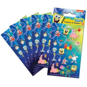 Spongebob SquarePants Party Stickers Perfect for Loot Bag Fillers (6 Sheets)