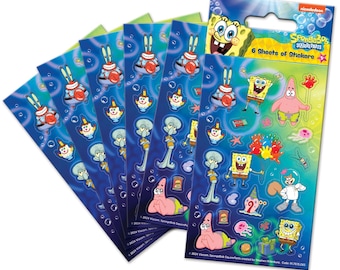 Spongebob Squarepants Party Stickers: Loot Bag Fillers (6 Sheets)