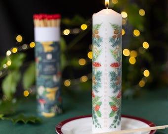 Midnight Forest Advent Countdown to Christmas Pillar Candle