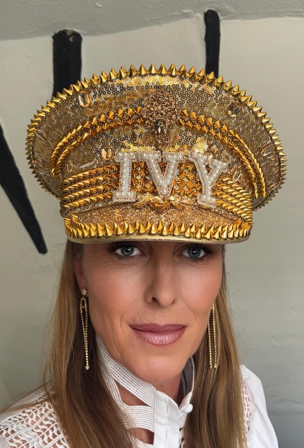Gold Sequin with gold tassel Ethnic Hat Cap Festival Costume with hat box Crochet head piece - TikTok Shop main image 2