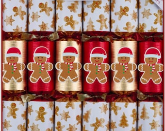 Racing Gingerbread Large Handmade Luxury Christmas Crackers (6 Pack)
