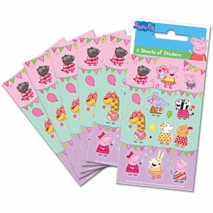Peppa Wutz Karneval Rosa Party Aufkleber Perfekt für Loot Bag Fillers (6 Bögen)