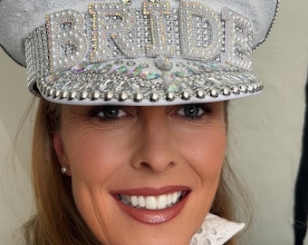 BRUID TO BE strass juwelen pailletten kapitein hoed kroon, aandenken voor bruid, vrijgezellenfeest