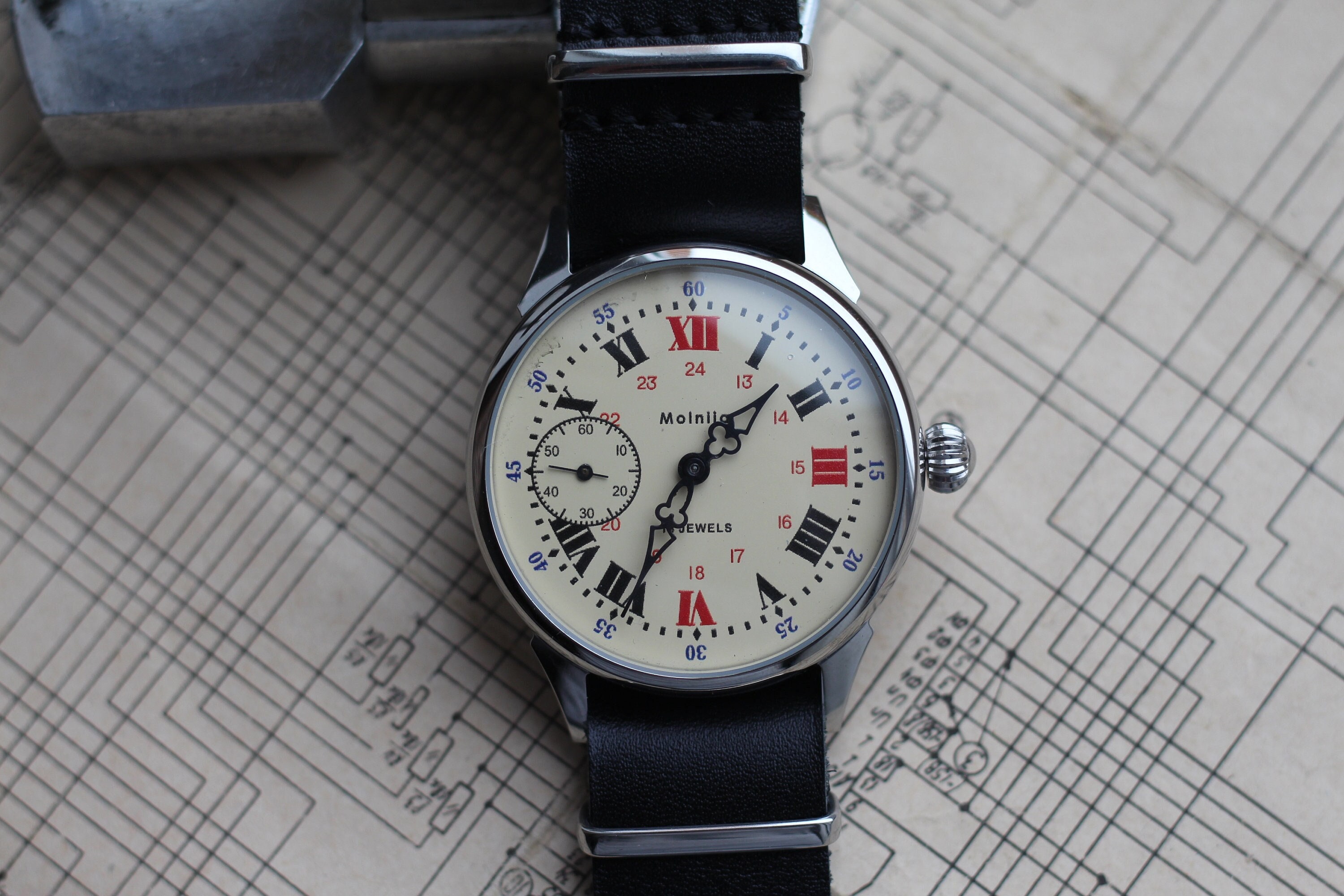 Boîtier Et Cadran De Montre Molnija 3602-3603 - Acier Inoxydable, Style Luxe Vintage, Neuf Avec étiquette