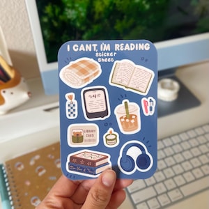 Reading Sticker Sheet - Bookworm - Hobby Sticker Sheet - Book Stickers - Book Lover - Book Lover Gift - Journal Stickers - Reading - Bookish