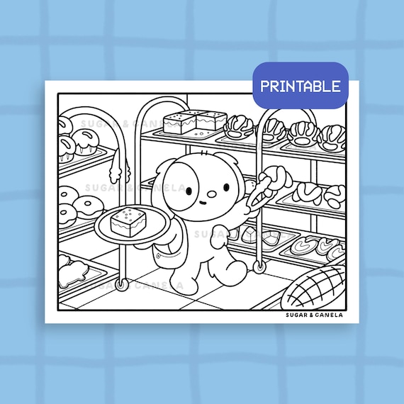 Panadería Coloring Sheet - PRINTABLE - Cute Coloring Page - Printable Coloring Page for Adults and Kids - Latina - Coloring Sheet Download