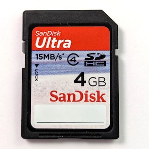 Cartão de memória SanDisk Ultra SD vintage de 4 GB, 15 MB/s, classe 4 - para câmeras e dispositivos antigos